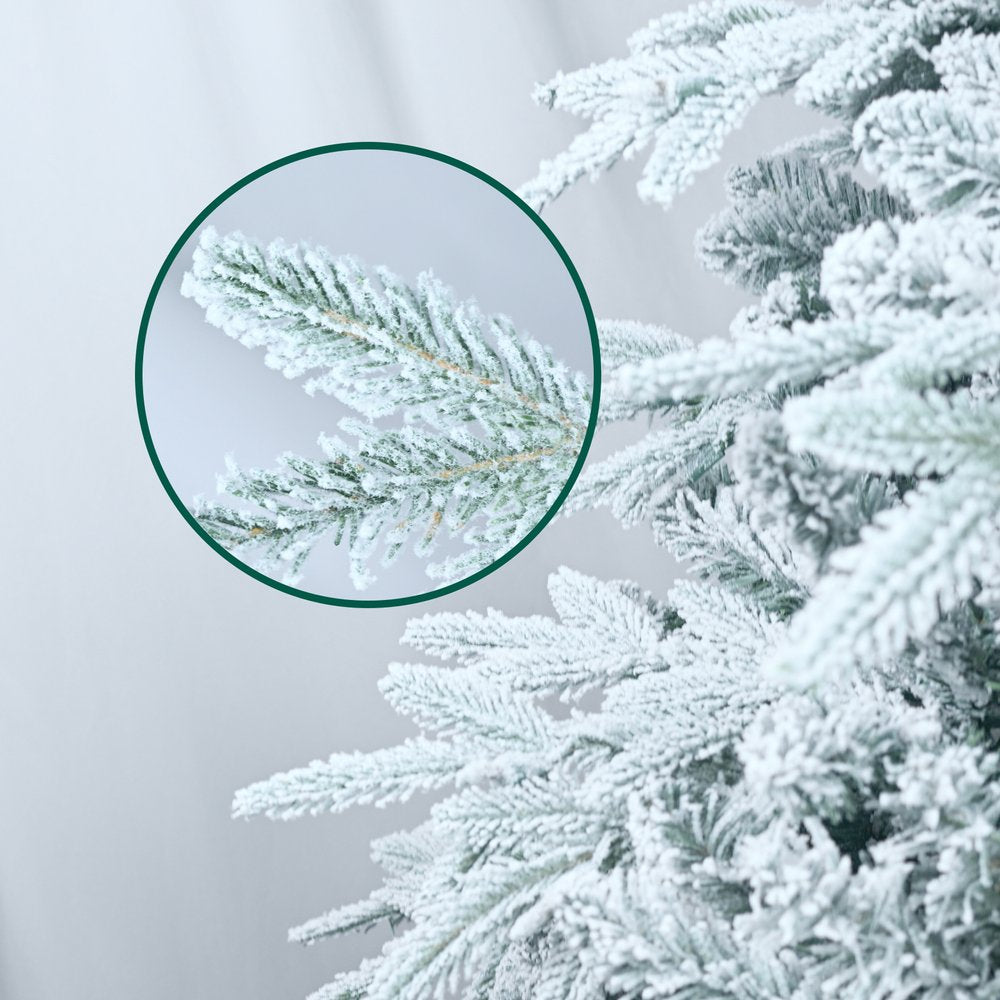 4' White Pre Lit Full Flocked Pine Christmas Tree With Decorations