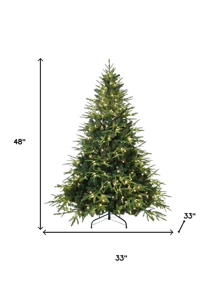 7.5' Pre Lit Full Pine Christmas Tree With Decorations