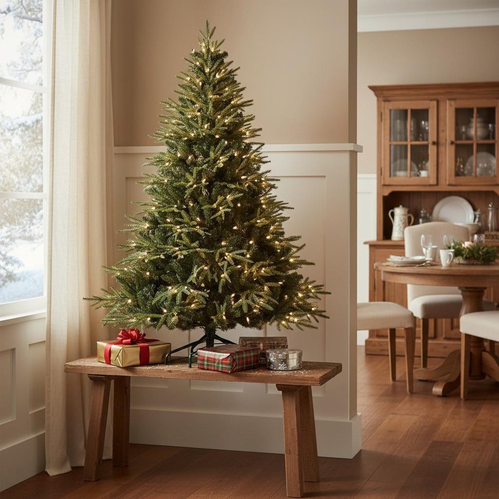 4' Pre Lit Full Pine Christmas Tree With Decorations