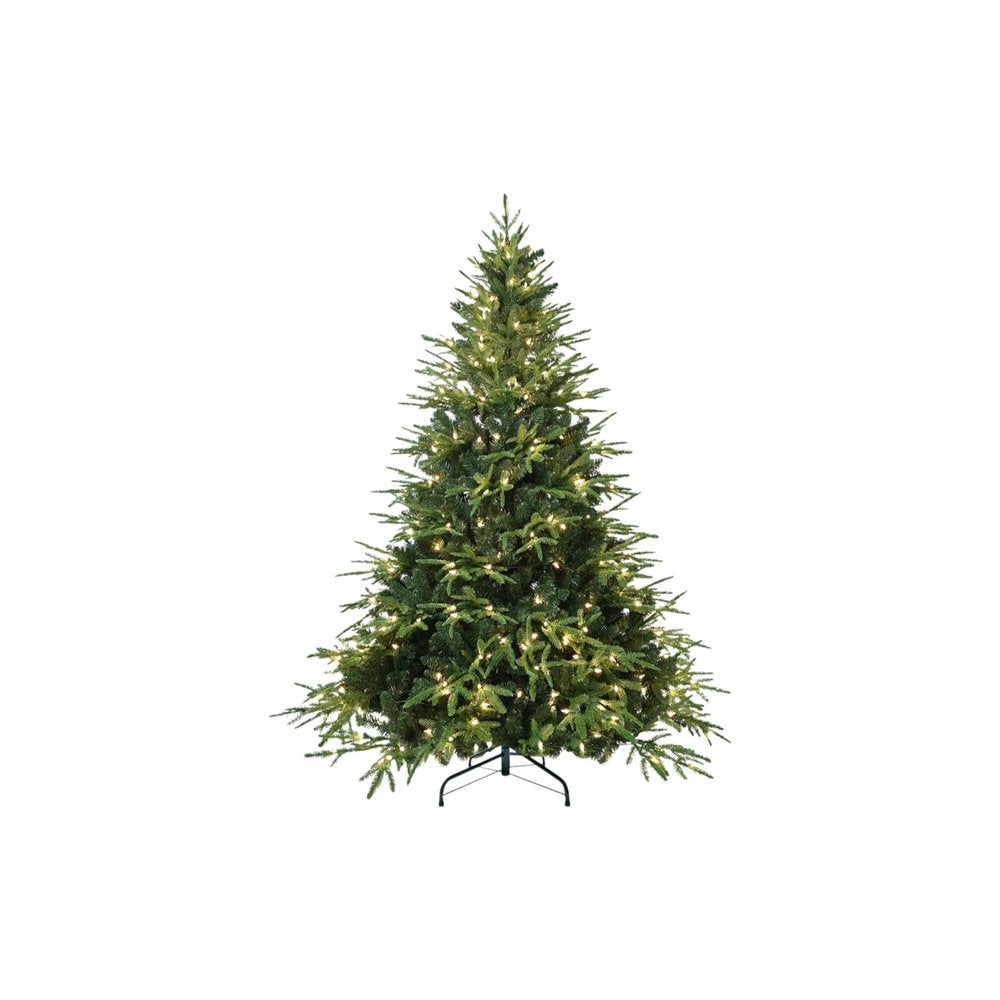 7.5' Pre Lit Full Pine Christmas Tree With Decorations