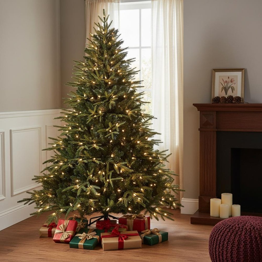 4' Pre Lit Full Pine Christmas Tree With Decorations