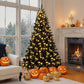6' Black Pre Lit Full Spruce Christmas Tree With Decorations