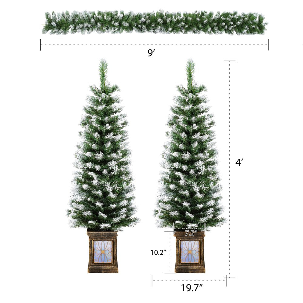 4' White Pre Lit Full Tropical Christmas Tree With Decorations