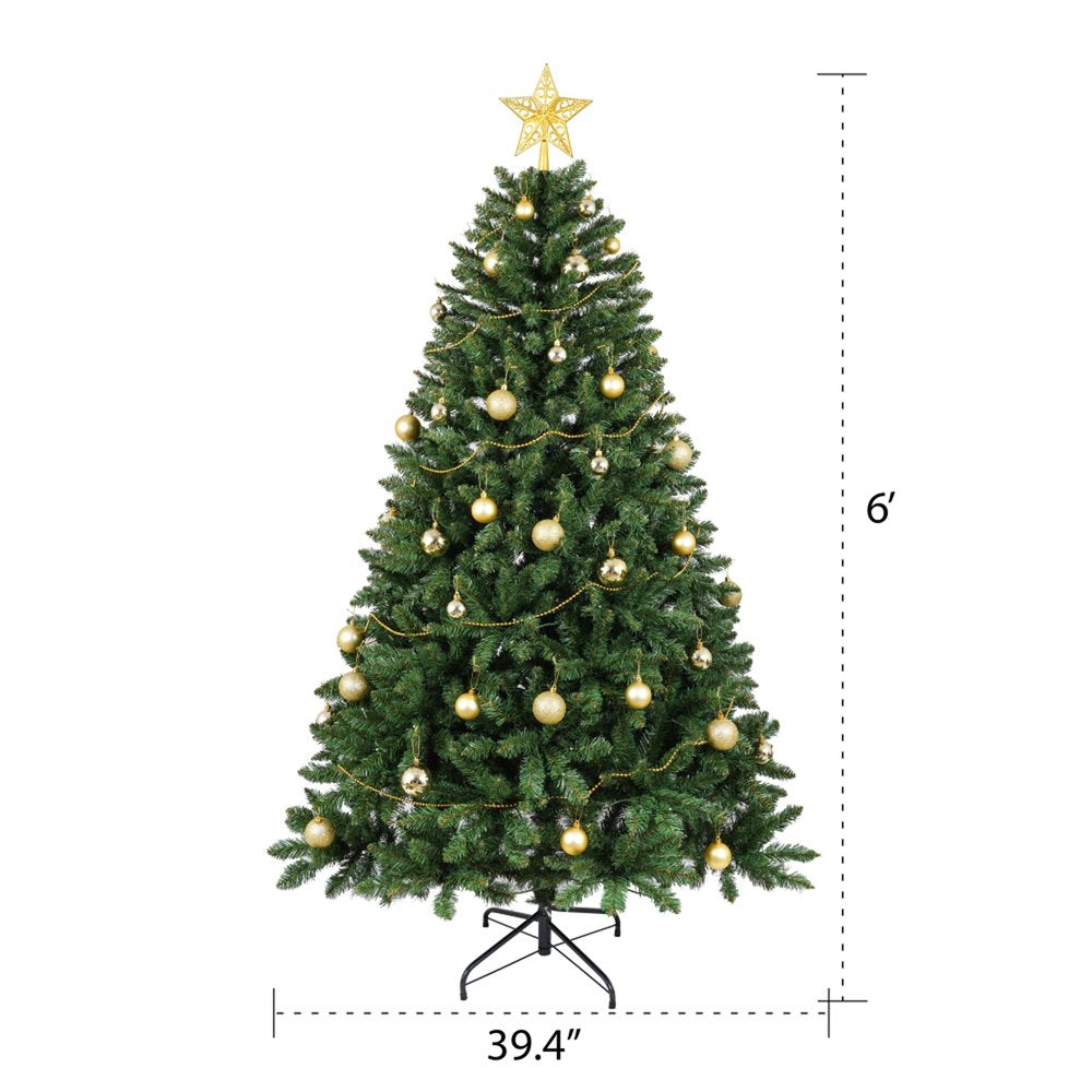 6.5' Pre Lit Full Tropical Christmas Tree With Decorations
