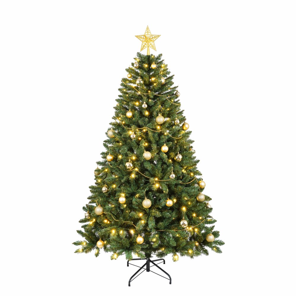 7.5' Pre Lit Full Tropical Christmas Tree With Decorations