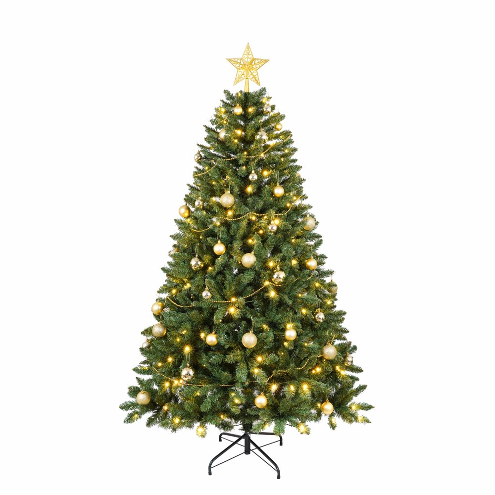 7.5' Pre Lit Full Tropical Christmas Tree With Decorations