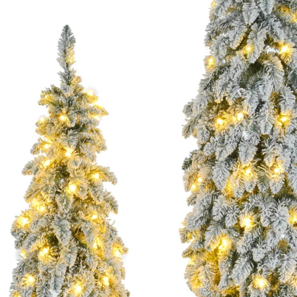 8' White Pre Lit Full Fir Christmas Tree With Decorations