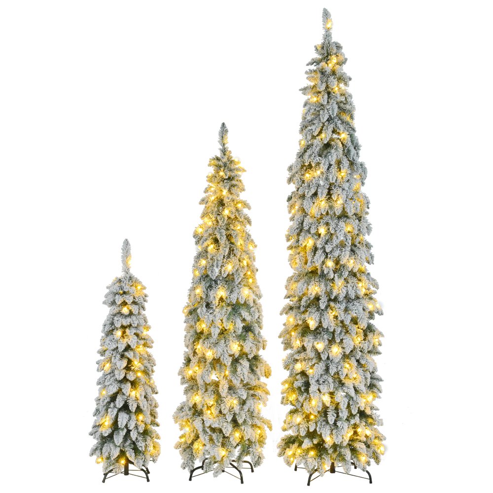 8' White Pre Lit Full Fir Christmas Tree With Decorations