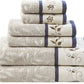 Set of Six Cream Cotton Jacquard Towel Set
