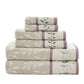 Set of Six Cream Cotton Jacquard Towel Set