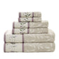Set of Six Cream Cotton Jacquard Towel Set