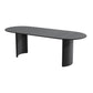 79" Black Solid Wood Mirrored Double Pedestal Base Oval Dining Table