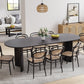 79" Black Solid Wood Mirrored Double Pedestal Base Oval Dining Table