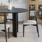 79" Black Solid Wood Mirrored Double Pedestal Base Oval Dining Table