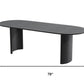 79" Black Solid Wood Mirrored Double Pedestal Base Oval Dining Table