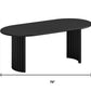79" Black Solid Wood Mirrored Double Pedestal Base Oval Dining Table