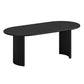 79" Black Solid Wood Mirrored Double Pedestal Base Oval Dining Table