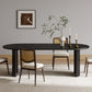 79" Black Solid Wood Mirrored Double Pedestal Base Oval Dining Table