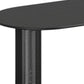 79" Black Solid Wood Double And Rattan Pedestal Base Oval Dining Table