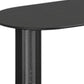 79" Black Solid Wood Mirrored Double Pedestal Base Oval Dining Table