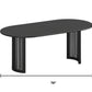 79" Black Solid Wood Mirrored Double Pedestal Base Oval Dining Table