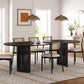 79" Black Solid Wood Mirrored Double Pedestal Base Oval Dining Table