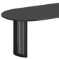 79" Black Solid Wood Mirrored Double Pedestal Base Oval Dining Table