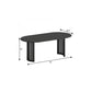 79" Black Solid Wood Double And Rattan Pedestal Base Oval Dining Table