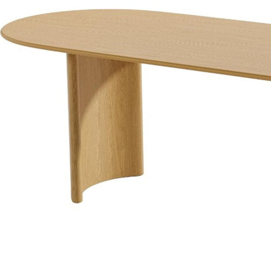 79" Natural Solid Wood Double Pedestal Base Oval Dining Table