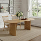 79" Natural Solid Wood Double Pedestal Base Oval Dining Table