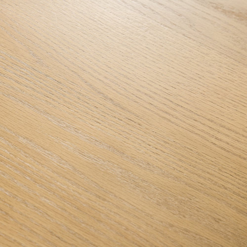 79" Natural Solid Wood Mirrored Double Pedestal Base Oval Dining Table