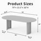 79" Natural Solid Wood Mirrored Double Pedestal Base Oval Dining Table