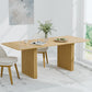 79" Natural Solid Wood Mirrored Double Pedestal Base Dining Table