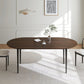 67" Walnut Solid Wood Mirrored Double Pedestal Base Oval Dining Table