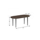 67" Walnut and Black Solid Wood Oval Dining Table