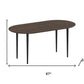 67" Walnut Solid Wood Mirrored Double Pedestal Base Oval Dining Table
