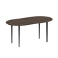67" Walnut and Black Solid Wood Oval Dining Table