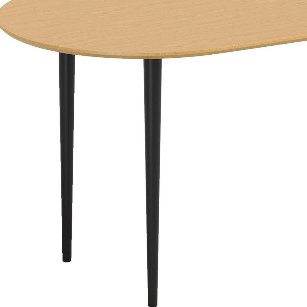 67" Natural Solid Wood Mirrored Double Pedestal Base Oval Dining Table