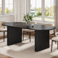 79" Black Solid Wood Mirrored Double Pedestal Base Oval Dining Table