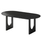 79" Black Solid Wood Mirrored Double Pedestal Base Oval Dining Table