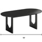 79" Black Solid Wood Mirrored Double Pedestal Base Oval Dining Table
