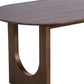 79" Walnut Solid Wood Mirrored Double Pedestal Base Oval Dining Table