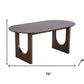79" Walnut Solid Wood Mirrored Double Pedestal Base Oval Dining Table