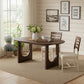 79" Walnut Solid Wood Geo Double Pedestal Base Oval Dining Table