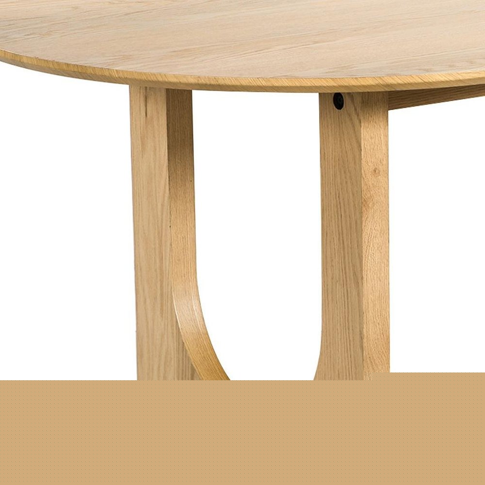 79" Natural Solid Wood Double Pedestal Base Oval Dining Table