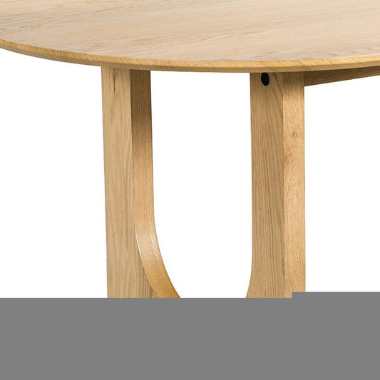 79" Natural Solid Wood Double Pedestal Base Oval Dining Table