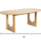 79" Natural Solid Wood Mirrored Double Pedestal Base Oval Dining Table