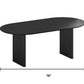 79" Black Solid Wood Mirrored Double Pedestal Base Oval Dining Table