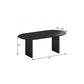 79" Black Solid Wood Double Pedestal Base Oval Dining Table