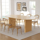 79" Natural Solid Wood Mirrored Double Pedestal Base Oval Dining Table